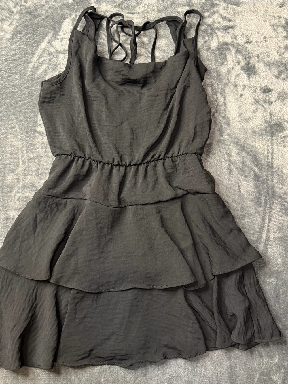 BCBGeneration Black Tiered Strappy Mini Dress